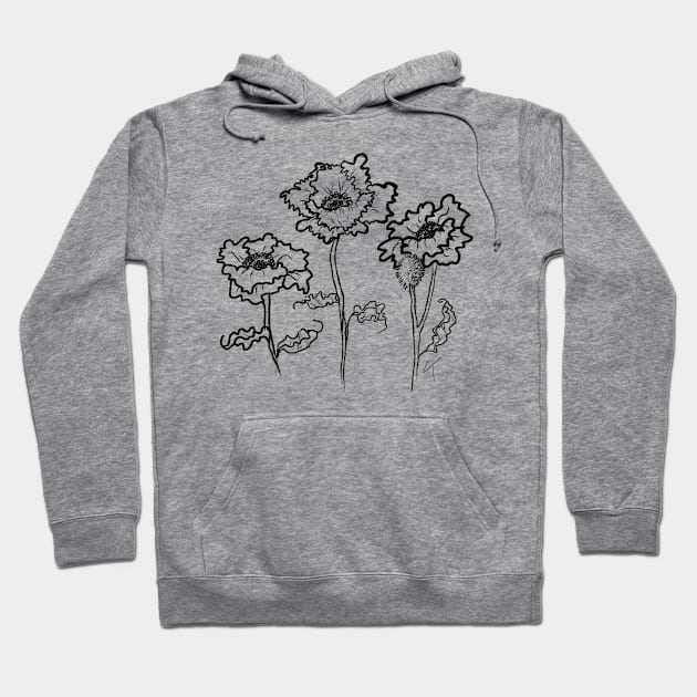 Poppies 1 Hoodie by CarolineTaylorArt